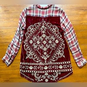 JOHNNY WAS 3J workshop flannel & velvet button dwn shirt * medium